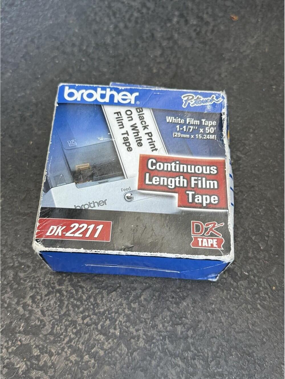 Brother DK-2211 Genuine White Film Tape 1-1/7” x 50’ Sealed